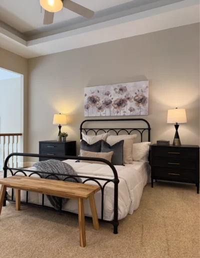 Luxury home staging in St. Louis living bedroom